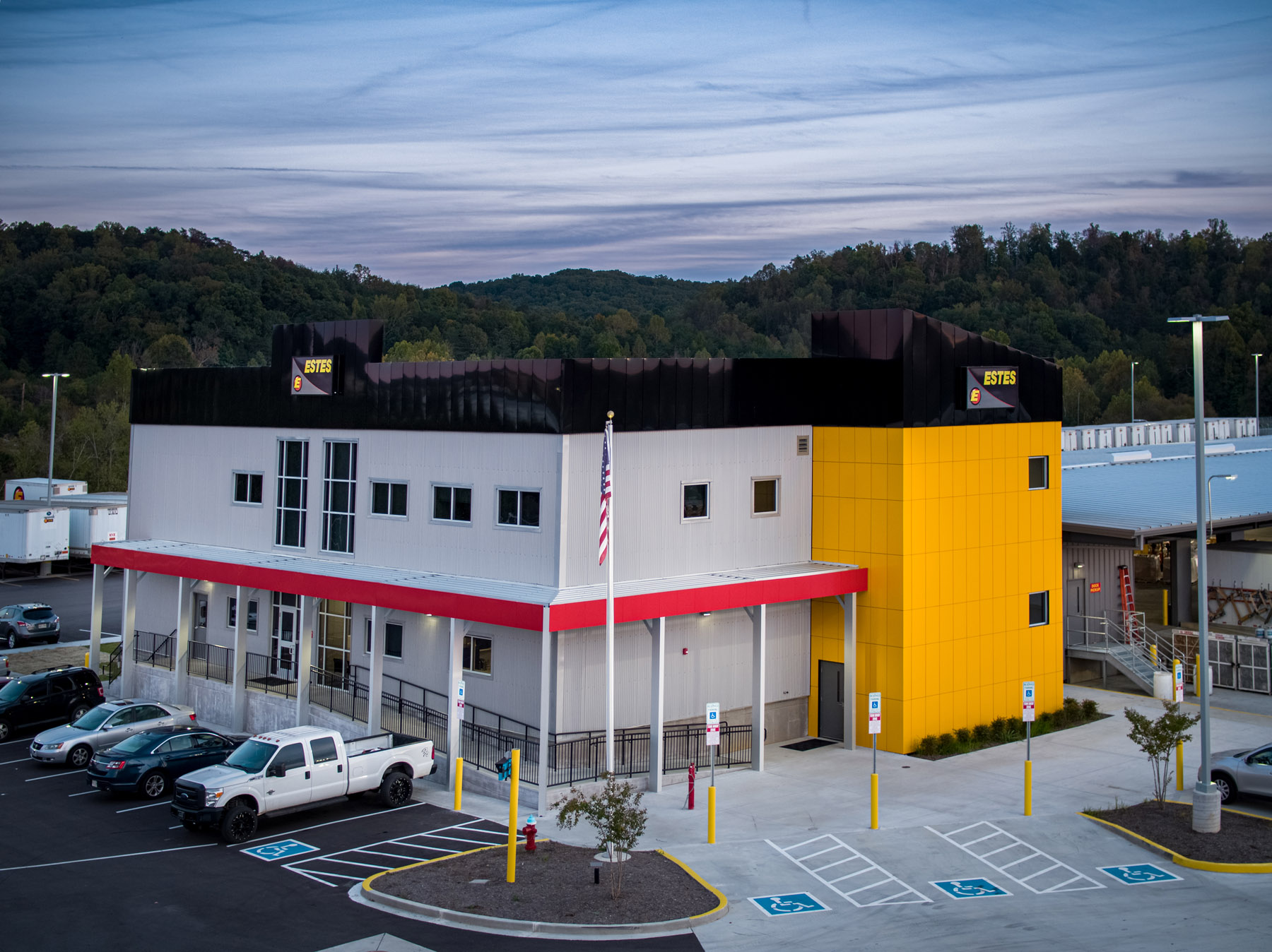 Estes, Knoxville, TN, exterior view of dock office