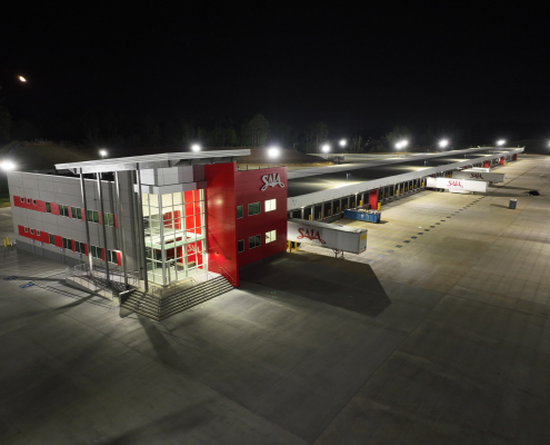 SAIA Buford, GA aerial view of dock at night