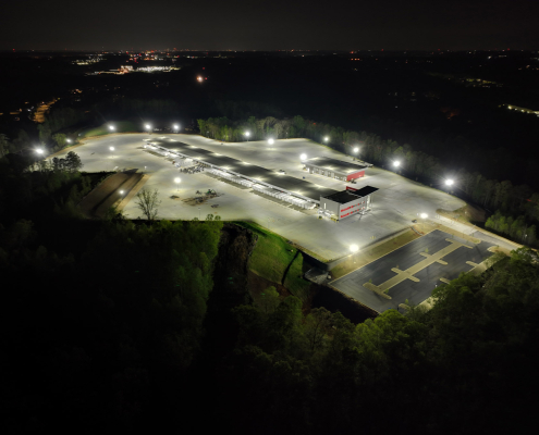 SAIA Buford, GA aerial view of dock at night