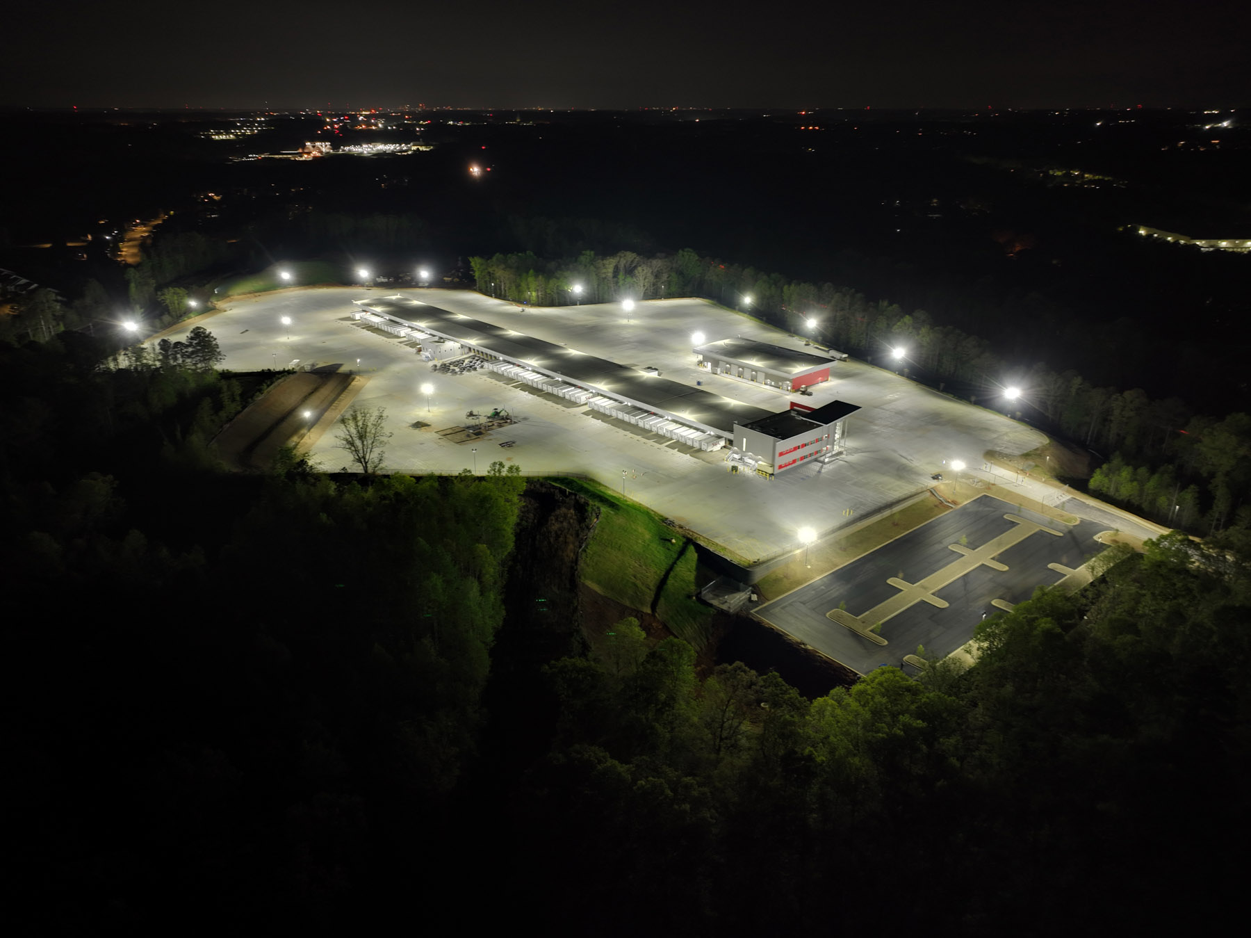 SAIA Buford, GA aerial view of dock at night