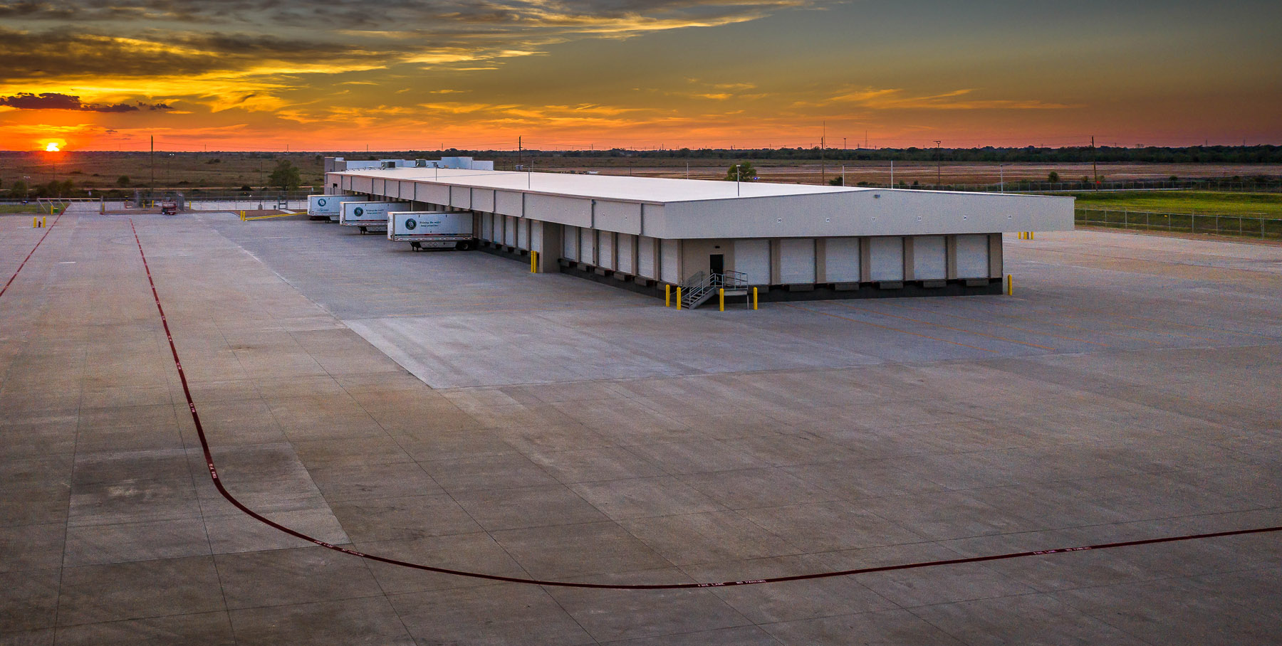 ODFL Katy TX, aerial view with sunset