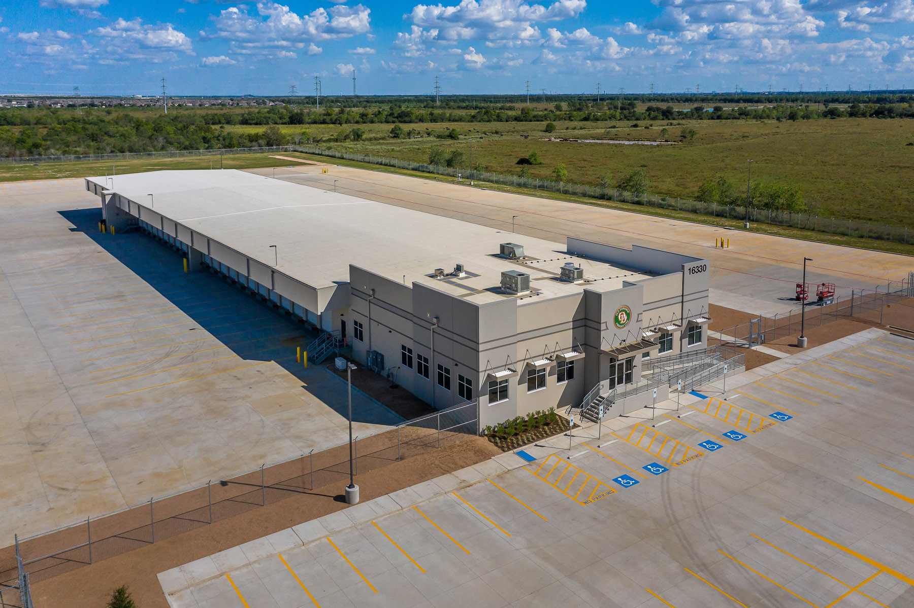 ODFL Katy TX, aerial view of the building