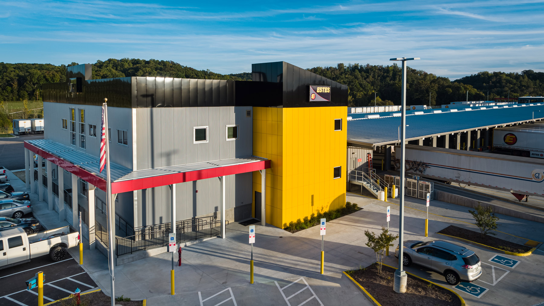 Estes, Knoxville TN, view of the west face of the dock office